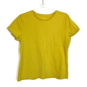 Talbots Vintage Pima Cotton Mustard Yellow Tee Shirt Short Sleeve Womens X-Large